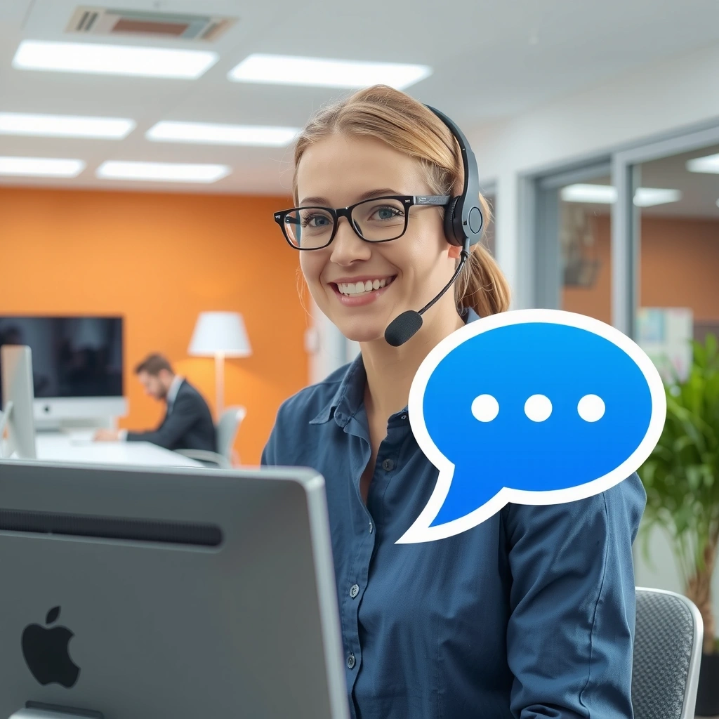 Customer support representative helping a user