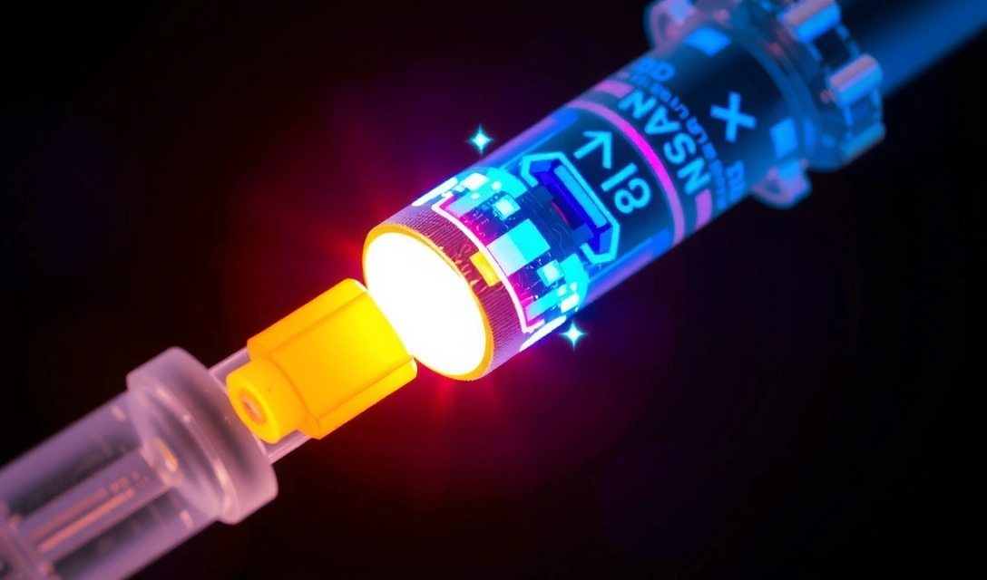 Image of a fiber optic cable with glowing data streams, symbolizing high-speed internet.