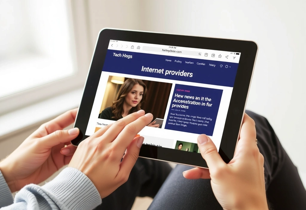 Person reading a blog on a tablet